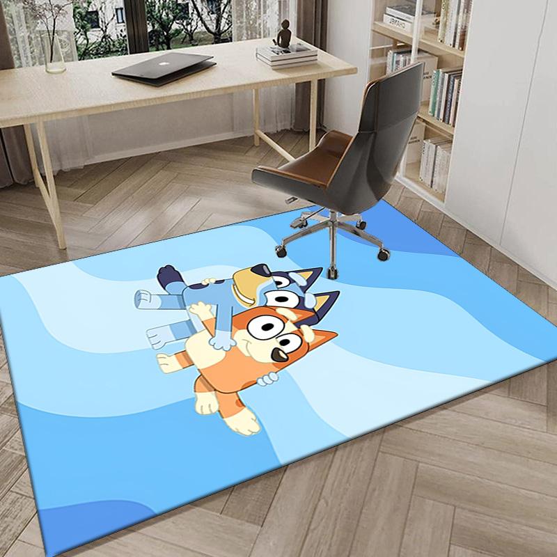 Bluey Friends Adventure Area Rug Office Rug, Chair Rug, Decor Carpet Livingroom Bedroom Mat, Large Size Fan Gifts Christmas Gifts