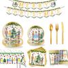 Nutcracker Theme Platinum Cutlery Christmas Party Decor Pull Flags