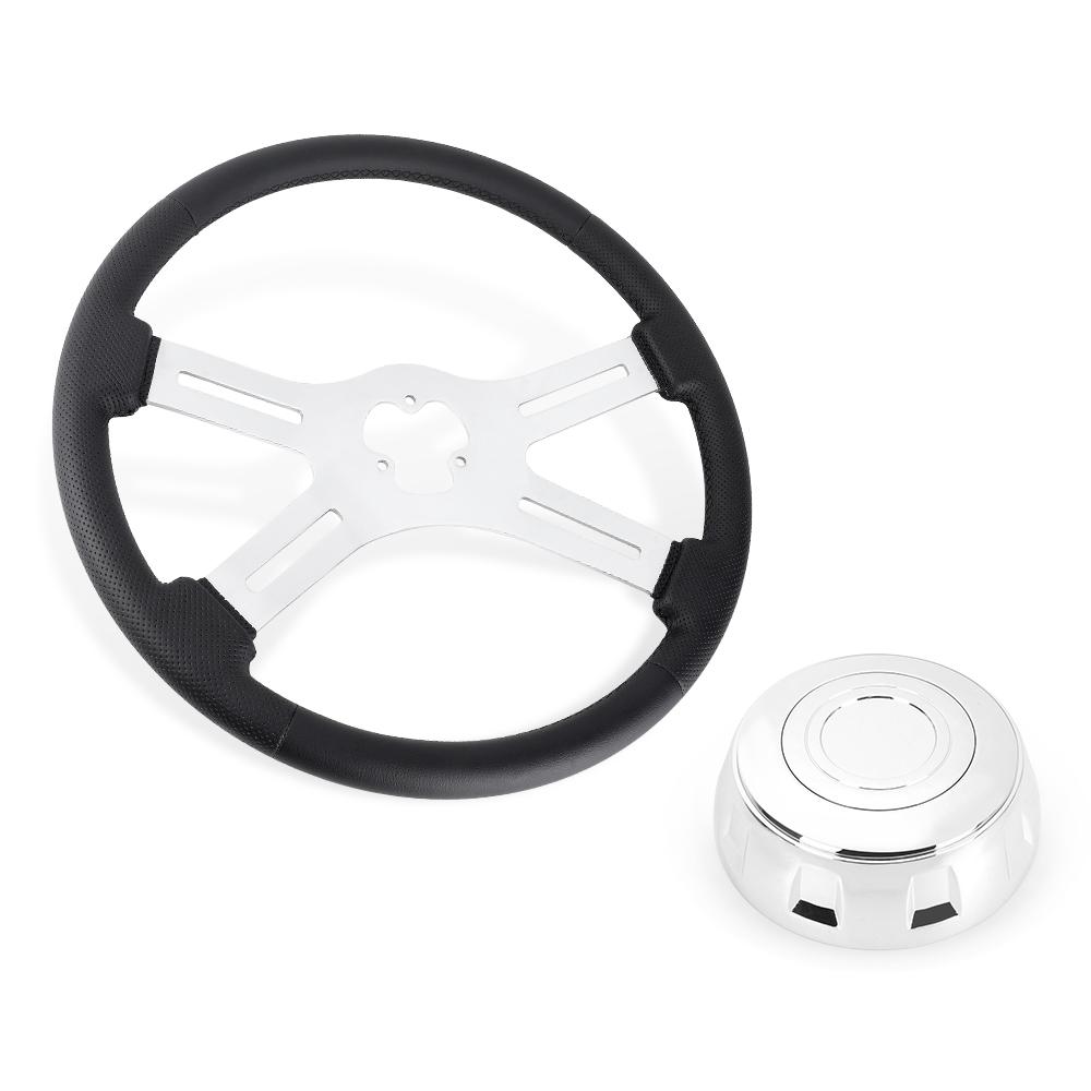 MUGE-18 Truck Steering Wheel 4-Spoke Microfiber