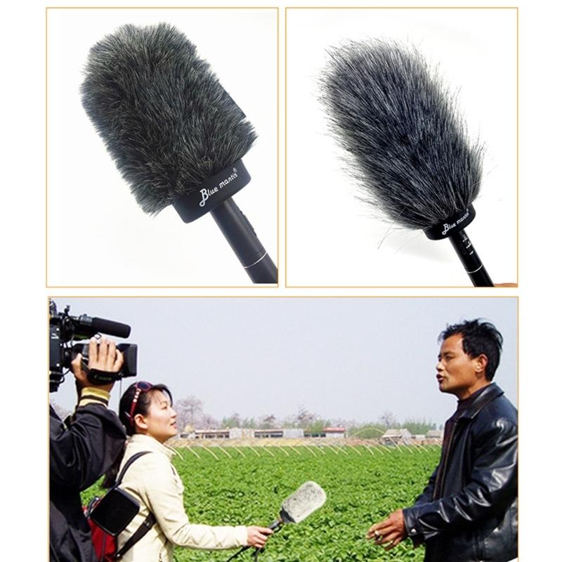 Microphone Windshield Sleeve, Synthetic Hair Material for Enhanced Sound Recording All Size Compatible