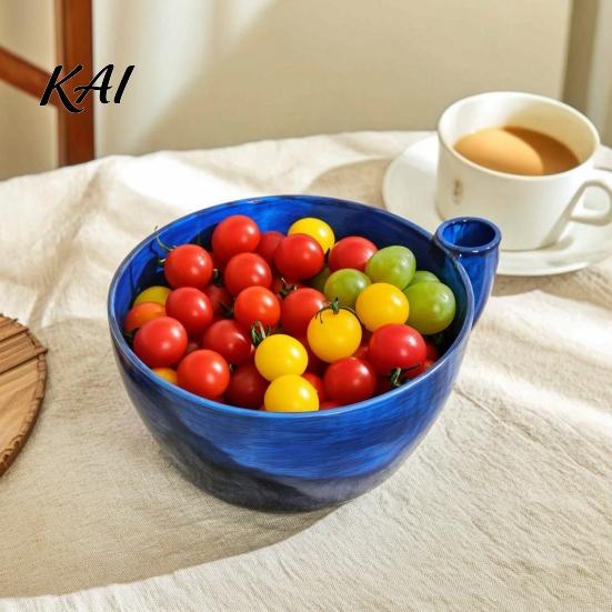 Berry Washing Bowl Self Spinning Washer, Vortex Cleaning for Strawberries Gentle Washer Blueberries, Swirl Design Fruit Drainer, Kitchen Colander