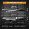 XINZUO 5-Piece Kitchen Knife Set, Damascus Steel, High Carbon Steel Chef Knife, Slicing Knife, Santoku Knife, Utility Knife, Paring Knife Set, Pakkawo