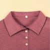 Plus Size Women's New Autumn Lapel Button Solid Color Long Sleeved Top