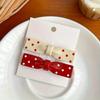 Sweet Red Retro Hair Clip Seamless Polka Dot Hair Barrettes Headdress Bowknot Hairpin for Women Girls