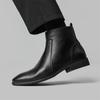 Klassische Elegante Lässige Leder Chelsea Boots für Herren Mode Spitzschuh Herren Slipper Stiefeletten Freizeitspaziergang Geschäftsschuhe
