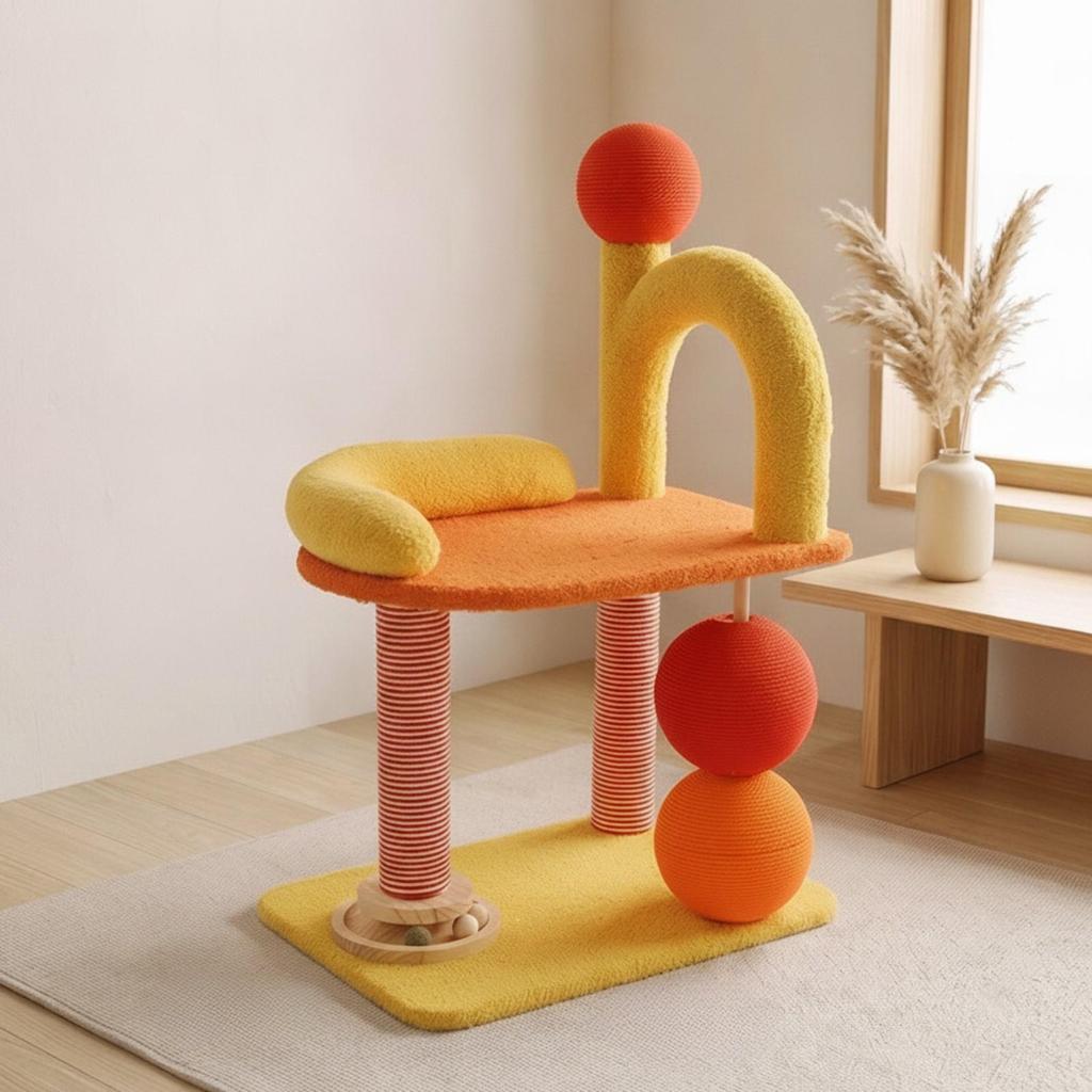 Compact Cat Climbing Frame Space-Saving Activity Tree Freestanding Pet