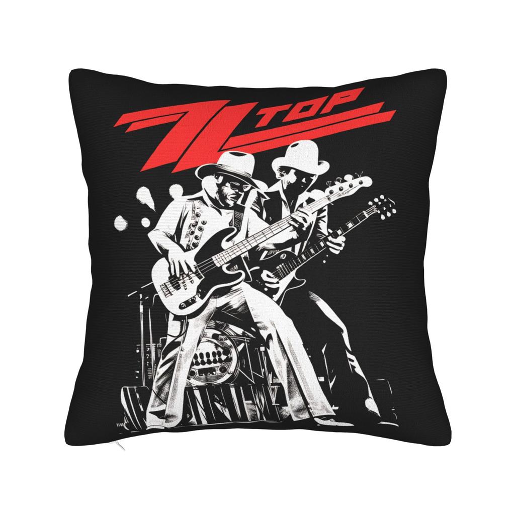 Band Zz Top Kissenbezug Quadratischer Kissenbezug Neuartiger Kissenbezug für Couch Sofa Schlafzimmer