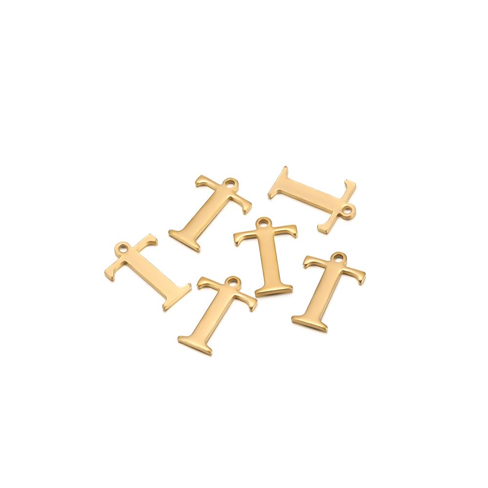 30pcs Stainless Steel Gold Color 26 Letter Pendant Alphabet Charms Necklace Pendant Bracelet Making Earring Findings DIY Jewelry