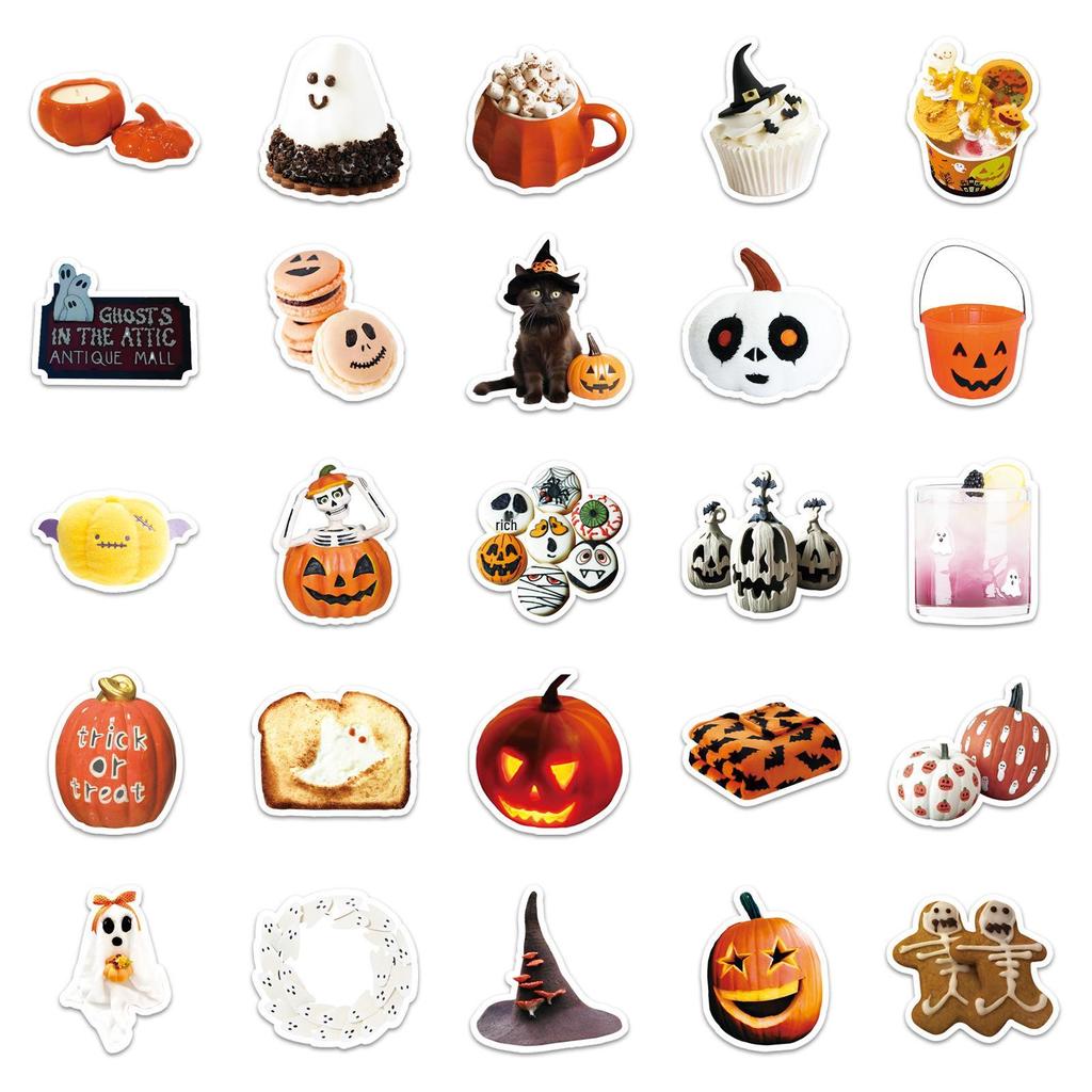 Halloween Ins-Style Cool Trendy Stickers: 50 Creative Sheets for Notebook, Luggage, Desktop Decoration