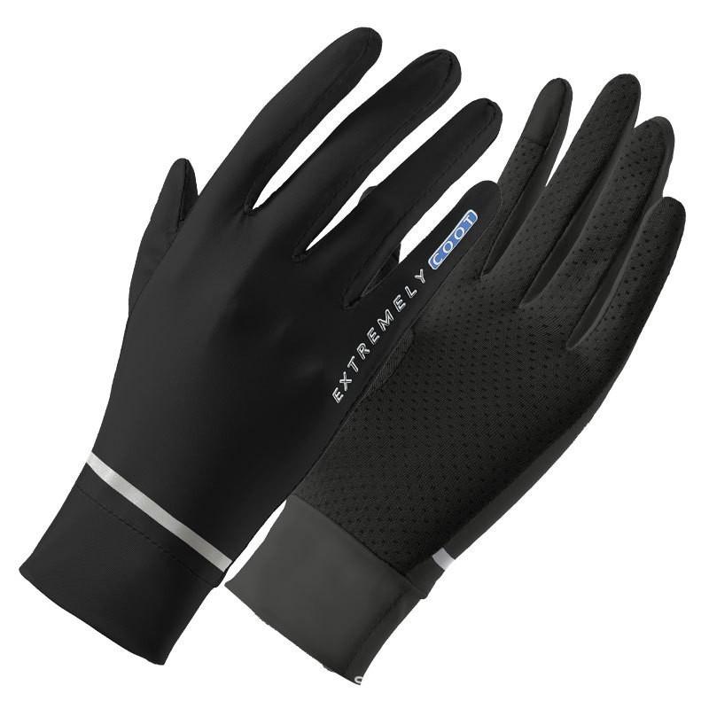 Sunscreen Gloves for Women's UV Anti Icing Silk Full Finger Touch Screen Gloves Thin Driving and Cycling Fishing Finger Leaking Gloves