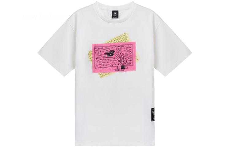 New Balance T Shirts Unisex White Crew Neck Moderate Straight Fit MT11524-WT XL