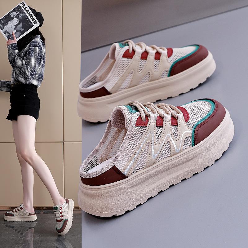 2025 summer trend breathable mesh breathable outside wear cool slippers women thick sole comfortable soft baseplate shoes women W3001