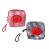 Tomato Plaid Small Makeup Bag Square Mini Organizer Bag  CCD Camera Sanitary Napkin Lipstick
