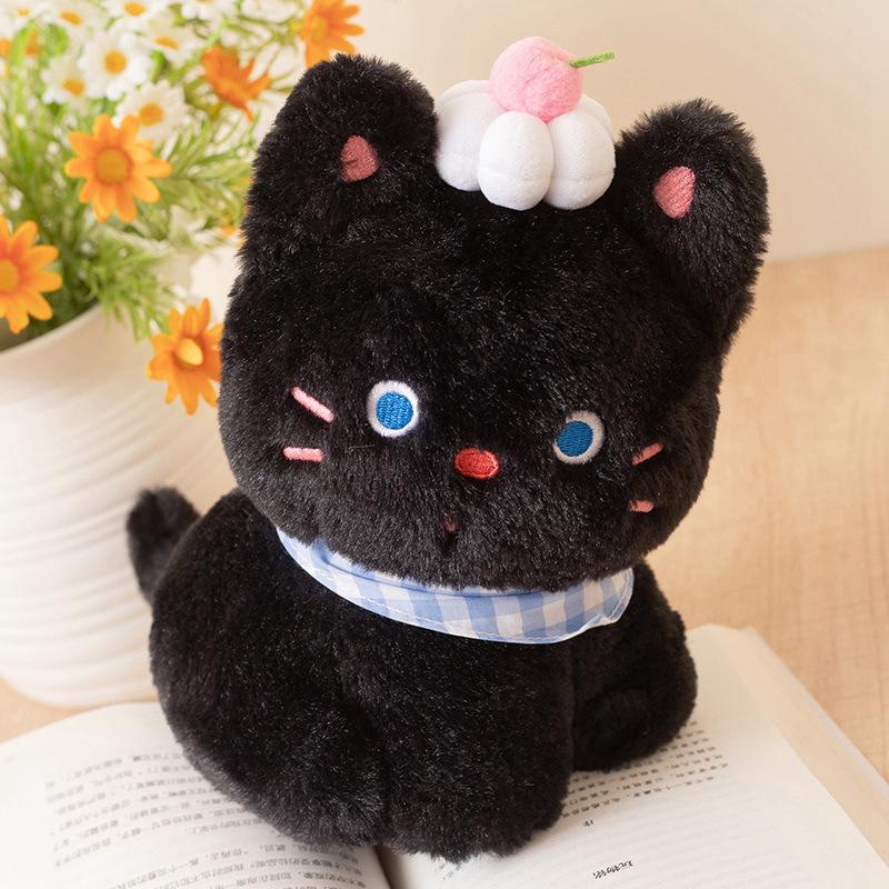 Cartoon Cute Black Cream Little Black Cat Doll Cute Cat Plush Toy Doll Children's Pillow Gift