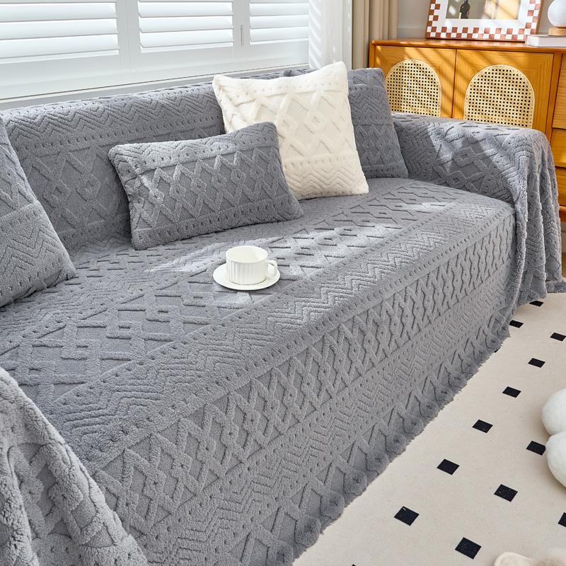 

Осенне-зимнее плюшевое полотенце для дивана в кремовом стиле, тканевый чехол для дивана, простой современный стиль, однотонное утолщенное одеяло для дивана 180*230cm