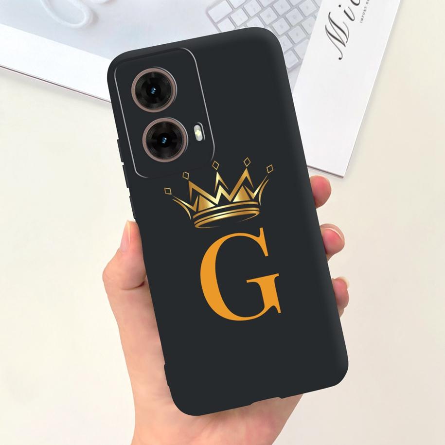 For Motorola Moto G85 Case 2024 New Luxury Initial Letters Soft Silicone Protective Cover For Moto G85 5G G 85 Shockproof Bumper