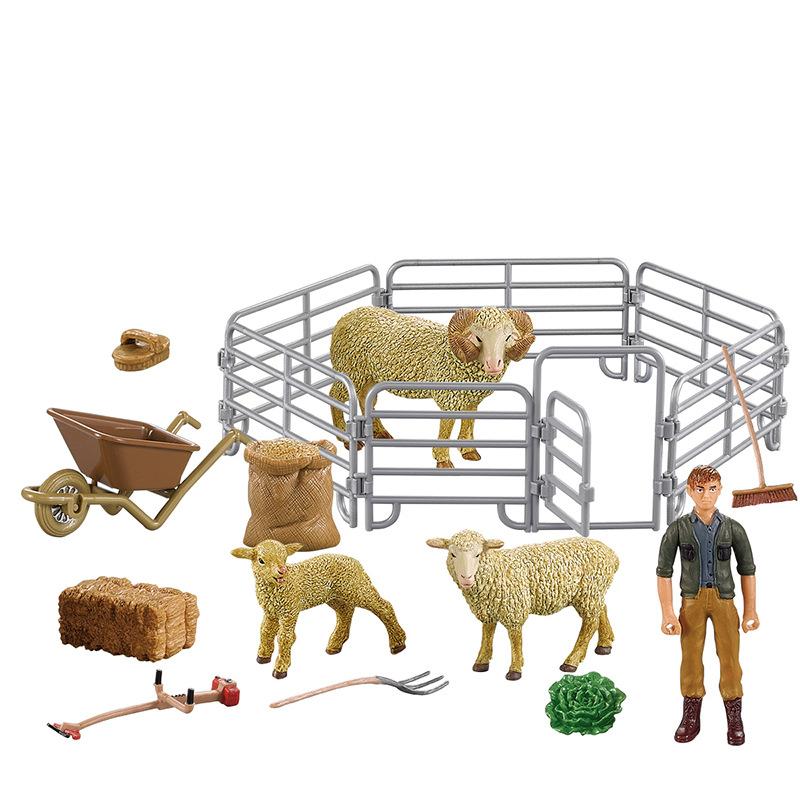 Happy Horse Farm Diy Creative Suit Model Fence Stable Worker Solid Static Sand Table Figure Ornament Toy