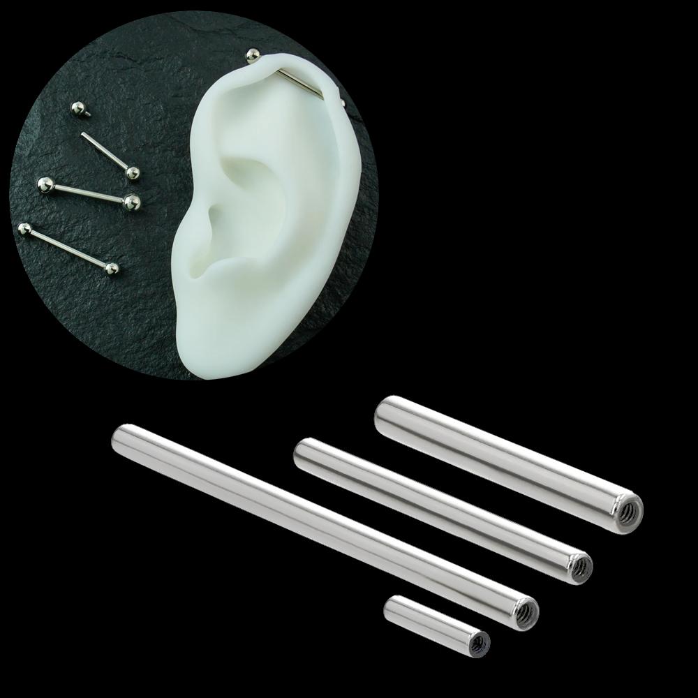 5/10/50pcs F136 Titanium Implant Grade 16G 14G Straight Barbells Tongue Nail Nipple Studs Ear Helix Piercing Jewelry Accessories