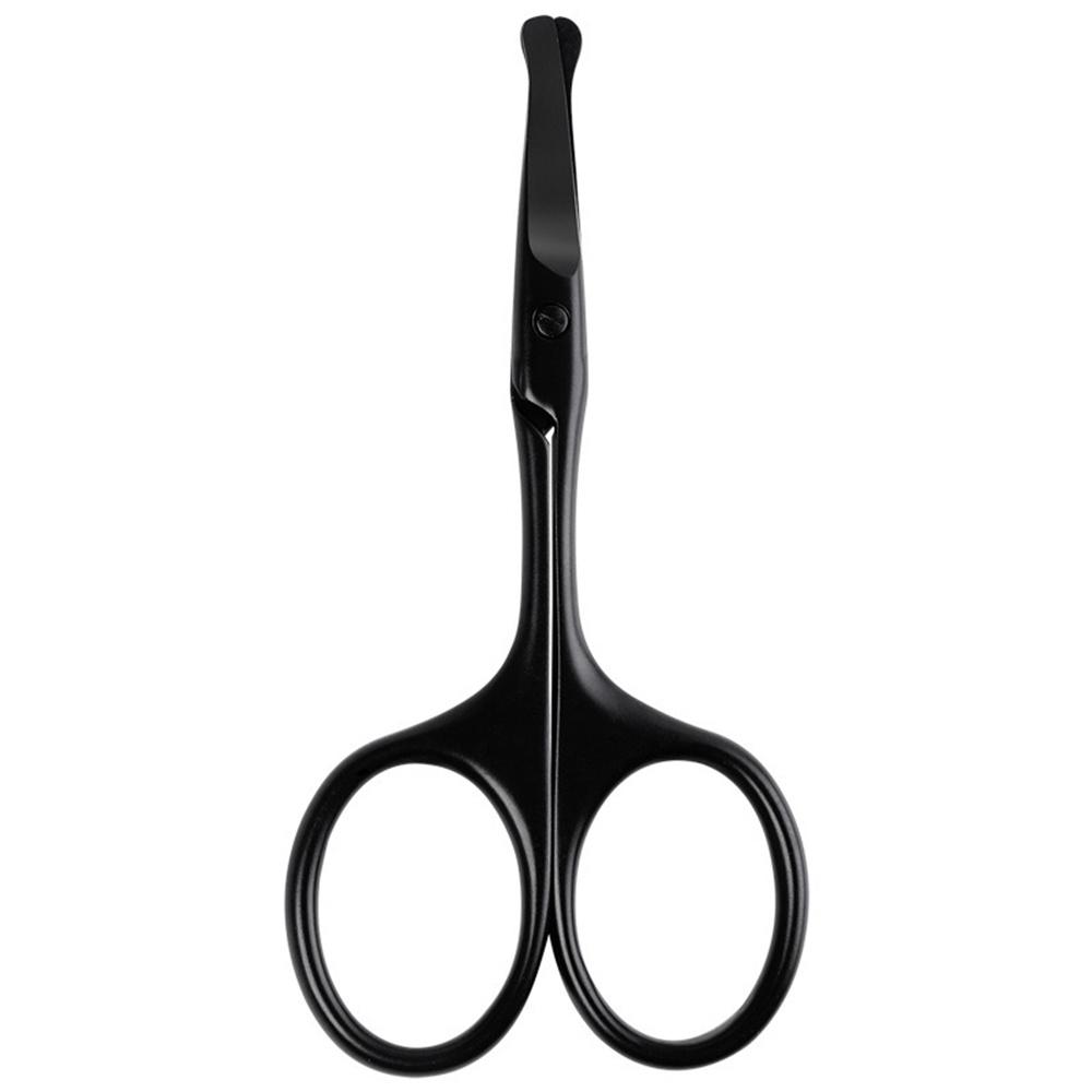 1Pc Stainless Steel Black Round Head Safe Shears Nose Hair Scissors (Do Not Hurt Nose) Stainless Steel Manual Trimming