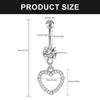 Sterling Silver Dangle Belly Button Rings for Women with Zircon Navel Stud Body Piercing Jewelry Statement Pieces