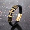 1Bohemian faux leather men's bracelet Vintage Stainless Steel Engraved Cross Holiday Bracelet Unique religious faith bracelet Fashion Jewelry