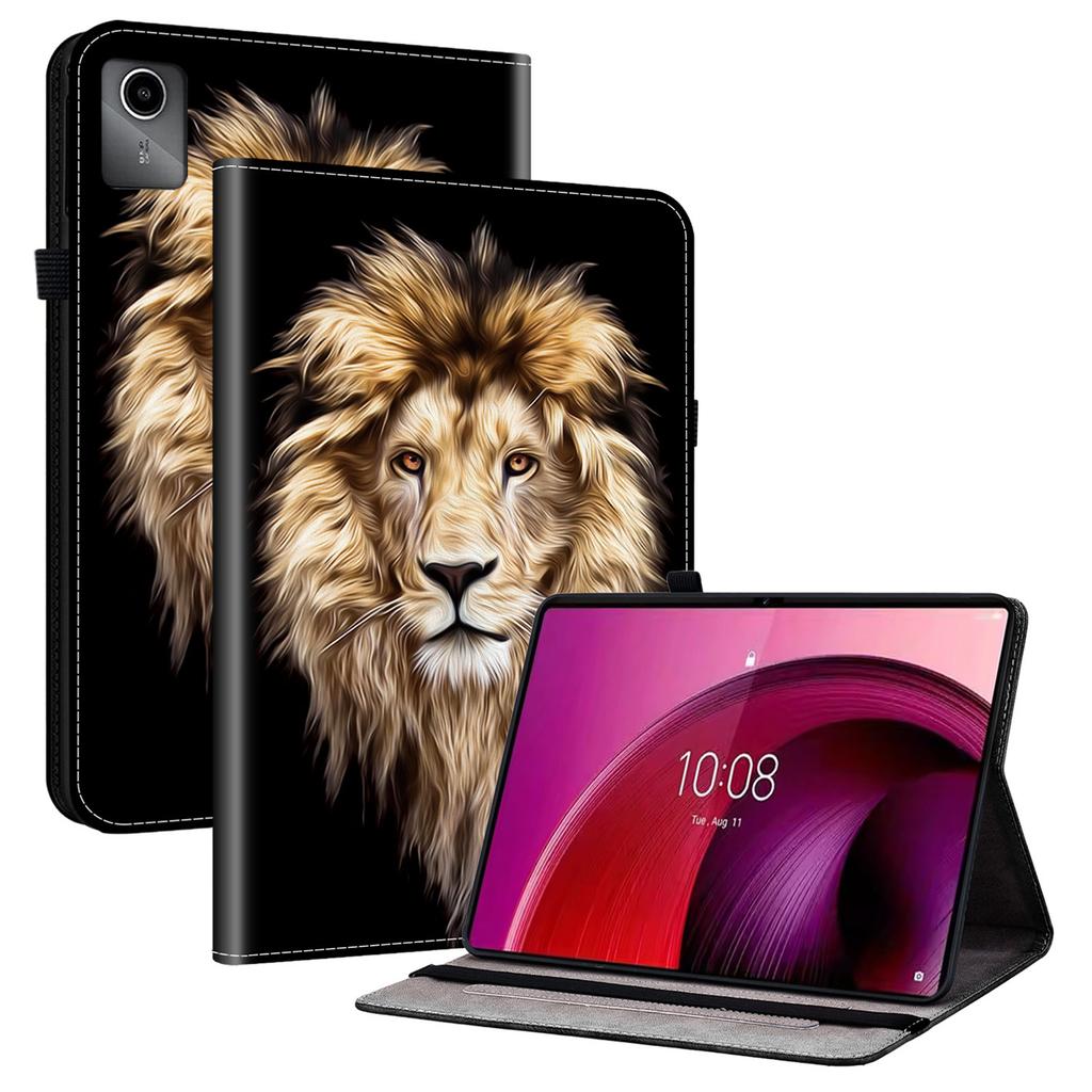 Für Lenovo Tab M11 TB-330FC/Xiaoxin Pad 11 2024 TB-331FC Lederhülle Muster bedruckt Ständer Tablet-Hülle mit Kartenfächern