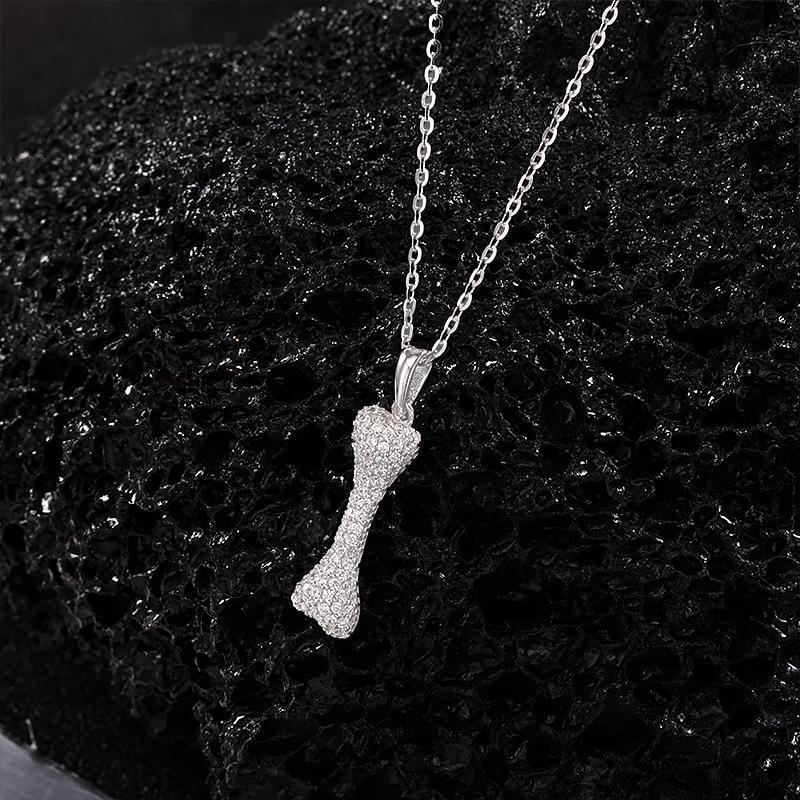 Wang Yibo Inspired S925 Silver Diamond Bone Necklace - Luxurious Unisex Pendant
