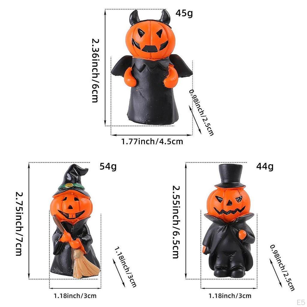 Halloween Miniature Pumpkin Figurine Small Resin Ornamnet for Desk Fireplace