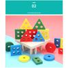 Wooden Montessori Toy Building Blocks Learning Educational Toys for Children Colorful Shapes Early Learning Kids Puzzle Toys