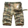 Pantaloncini da uomo a quadri vita media lunghezza al ginocchio multi tasche cerniera bottone