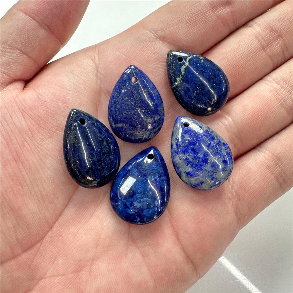 18X25MM Smooth Natural Lapis Water Drop Pendant 1pc