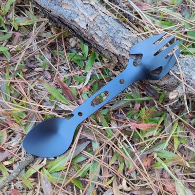 Outdoor Stainless Steel Multi-Tool: Fork, Spoon, Bottle Opener, and Survival Harpoon