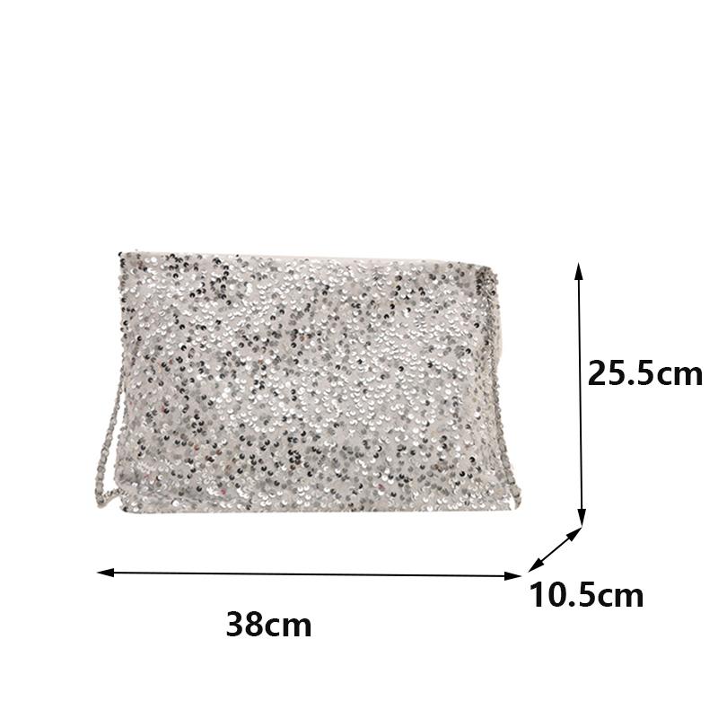Large Capacity Shoulder Bag for Women Sequin Shine Handbag Slouchy Solid Color Crossbody Bag Trendy Underarm Bag for Work Travel Shopping CLE