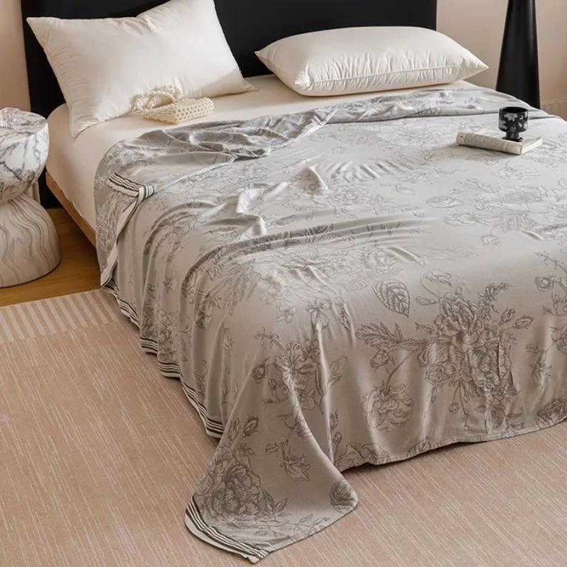 2025 New Smooth Bamboo Fiber Jacquard Multifunctional Double-layer Gauze Cold Blanket Towel Quilt
