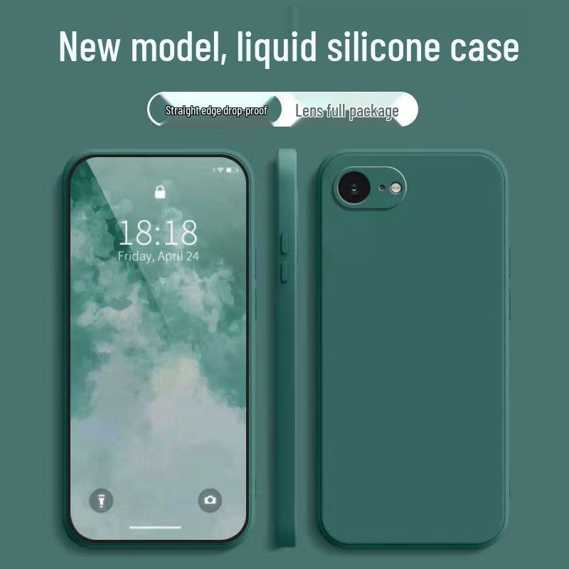 Compatible with Apple 16e: Liquid Silicone Full-Coverage Drop-Proof Solid Color Skin-Friendly Protective Case.