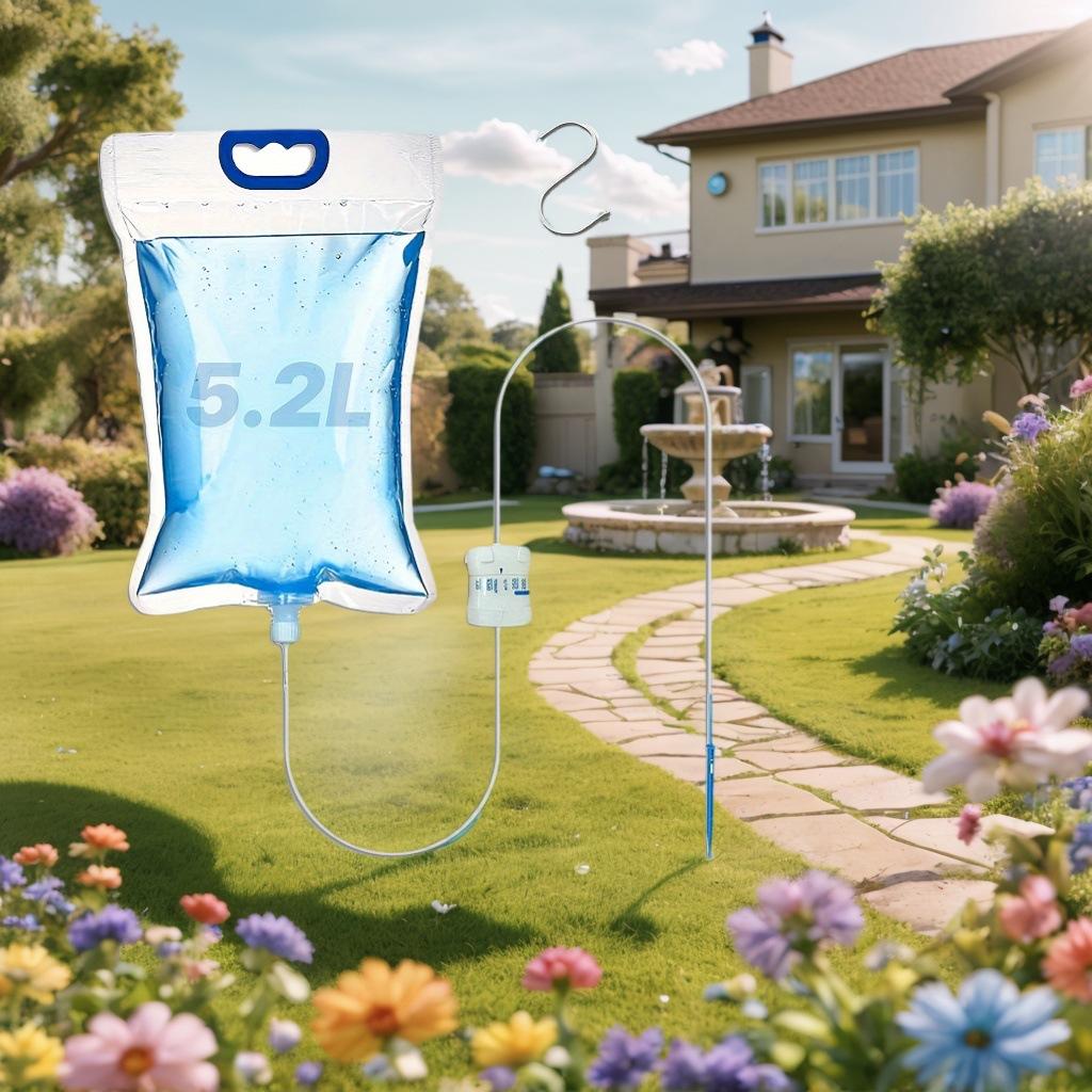 1pc 5.2L/6.5L Automatic Watering Device Plant Watering Bag Control Of Water Dripping Flow Water Bag Lazy Travel Dripper