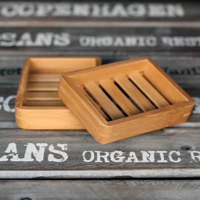 Portable Wooden Natural Bamboo Soap Dishes Tray Holder Storage Soap Rack Plate Container Bathroom Accessories Storage Organizer