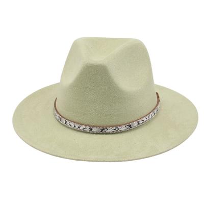 Amazon Cross-Border Wholesale Retro Ethnic Fashion Hat Solid Color And Western Cowboy Hat Felt Hat Woolen Top Hat