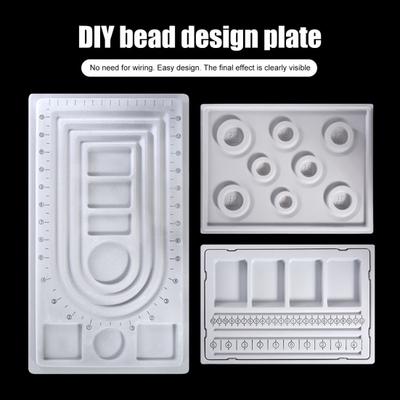 Korálková podložka pro design DIY šperků Flokovaná podložka organizér na korálky pro třídění a navlékání korálků na náhrdelníky a náramky