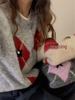 Women's Korean Argyle Knit Cardigan: Retro Round Neck Sweater for Autumn/Winter