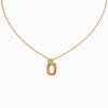Minimalist Style Rectangular Hollow Pendant Necklace for Women, Stainless Steel Jewelry Suitable for Daily Wear