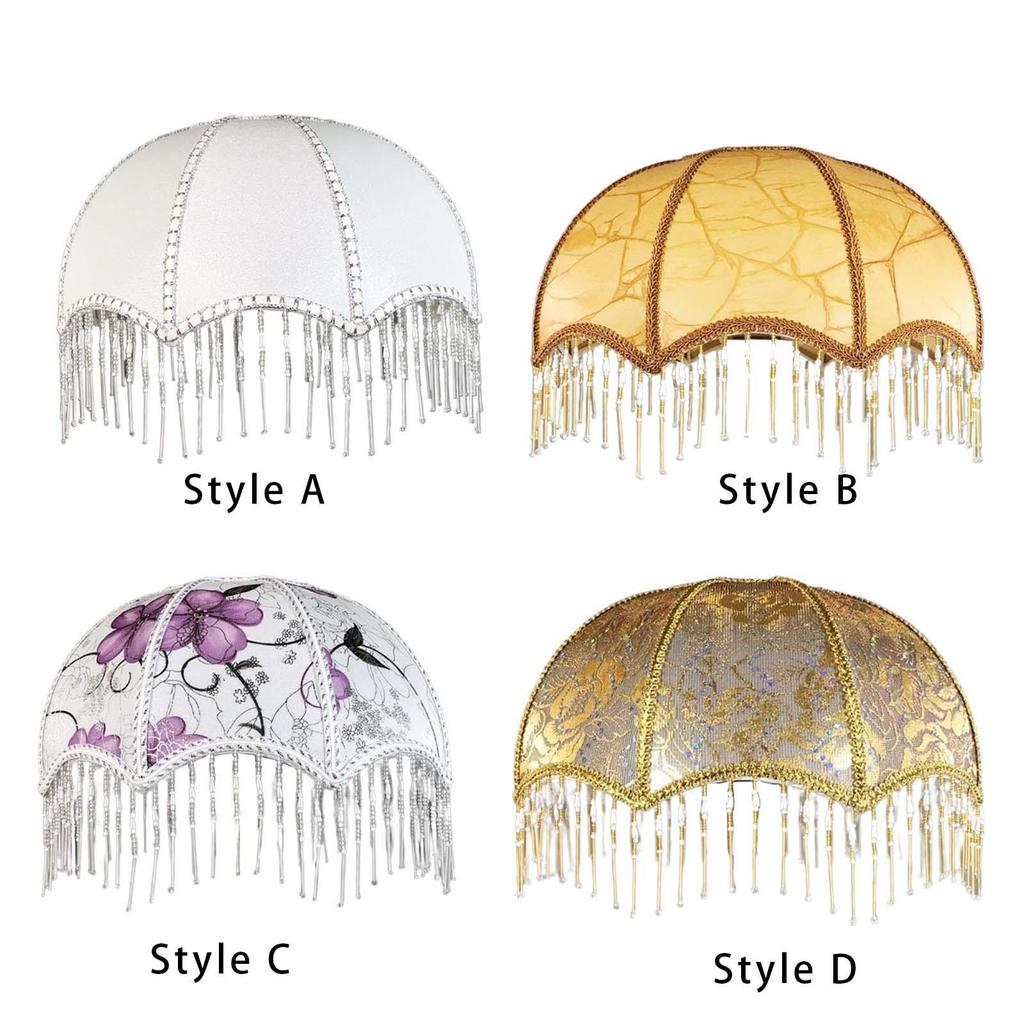 Decorative Shade Lampshade Lamp Cover, Suitable for E27 Lamp Holder with Tassel, Elegant Vintage Style