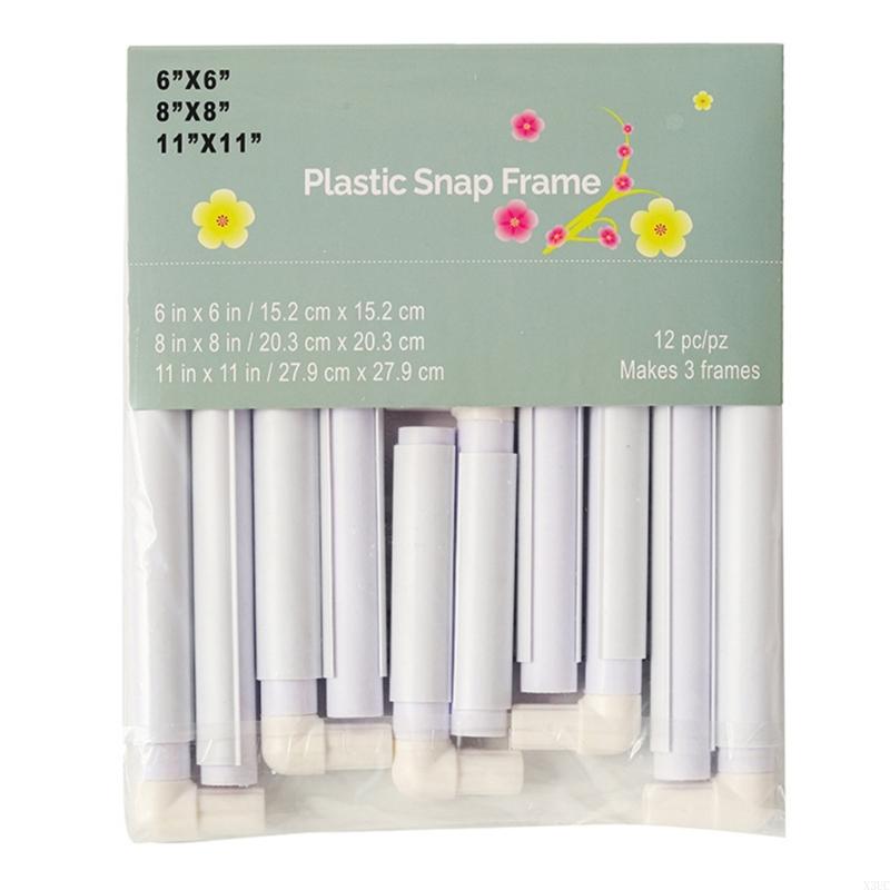 

3 Size PVC Clip Frame Square Embroidery Hoop Embroidery Frame for Embroidery, X3UC білий