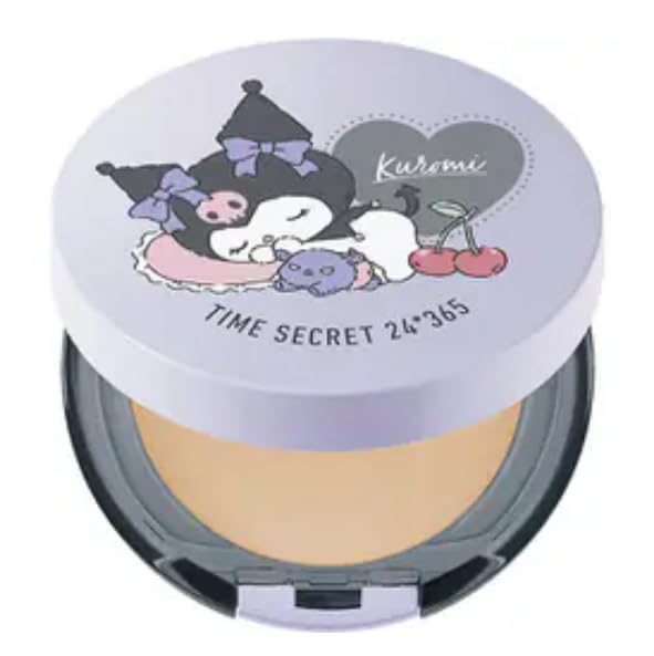 TIME SECRET Mineral Medicated Pressed Powder, Sanrio Kuromi Design, SPF50+ PA++++ (Medium Ochre, )