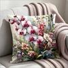Watercolor Orchid Floral Throw Pillow Cover, Delicate Pink Phalaenopsis Botanical Decorative Cushion Case For Bedroom Couch