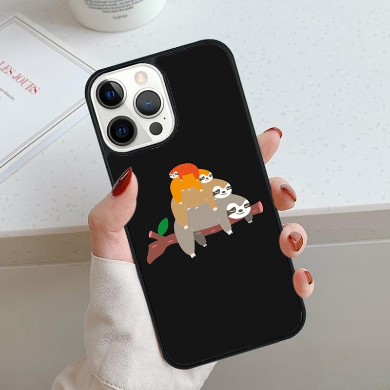 Sloth Stack Phone Case For iPhone 17 Air 11 12 13 14 15 16 16e Pro Max Cover For apple Max Plus Coque Shell