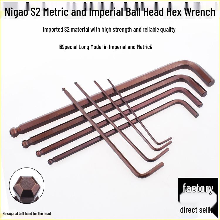 Nigao L-Shaped Extra-Long Hex Socket Wrench Set Extra-long Ball Head M1.5