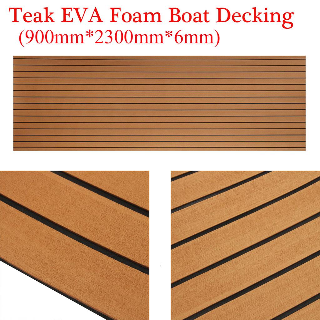 Floor Covering, Self-Adhesive, EVA Marine Mat, Self-Adhesive Teak, EVA Foam, Boat, Hunting Mat, 90 x 240 cm (Gold Black