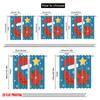 2pcs,2D Plane Printing Pattern Curtains Santa On Beach Chair with Fashion Glasses & Watermelon Durable 100% Polyester Fabric