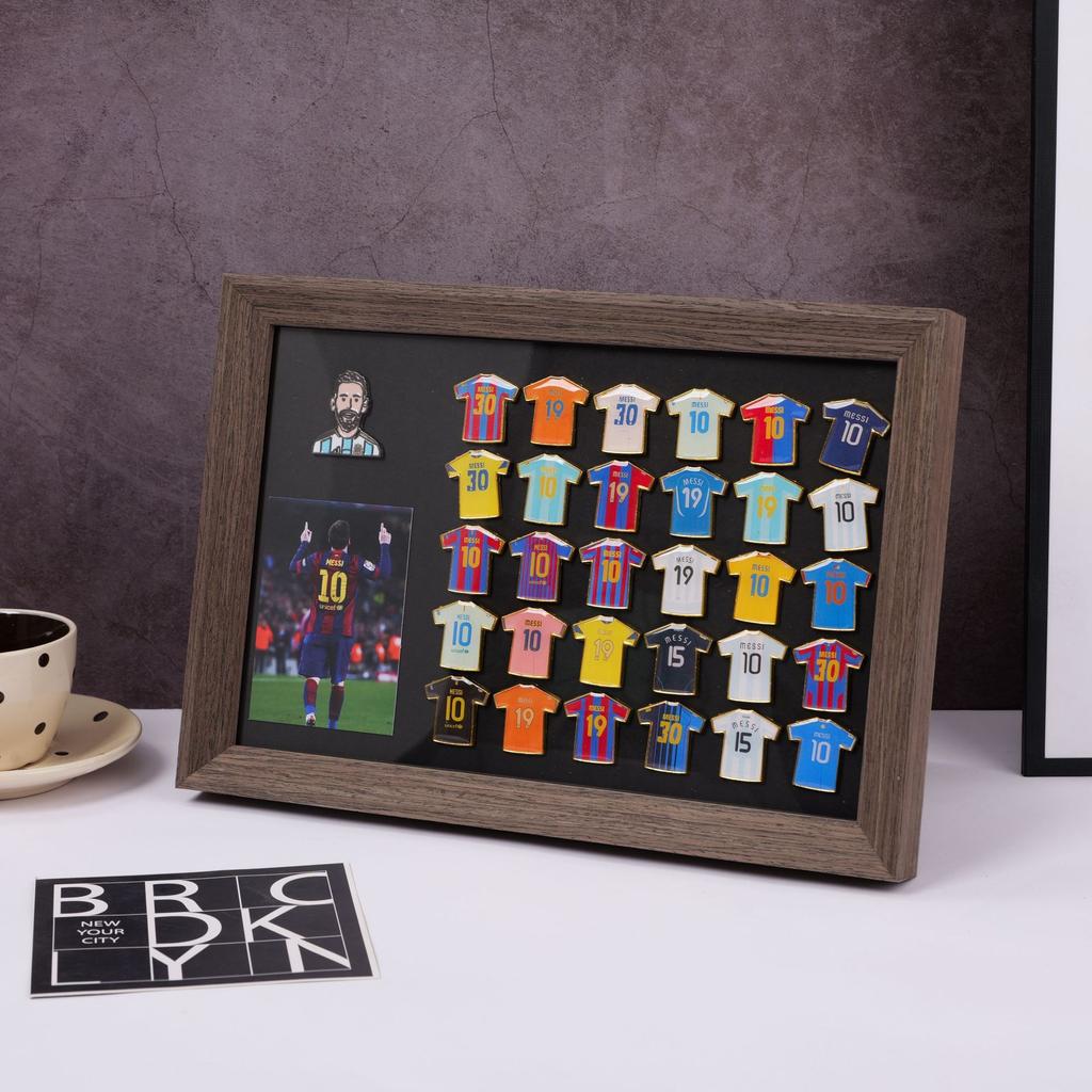 Fußballstar Trikot Abzeichen Fotorahmen, Geburtstagsgeschenk für Freund Ehemann, Tischdekoration Andenken